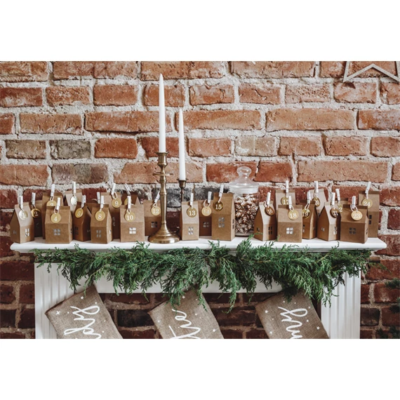 Adventi naptár házikók, mix 5x11x5 cm