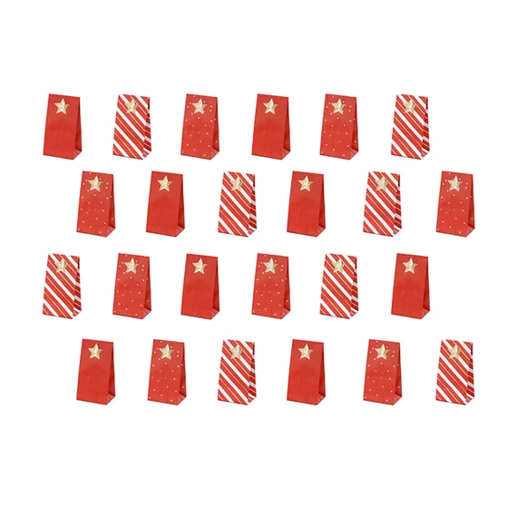 Adventi naptár tasakok, mix 8x18x6,5 cm