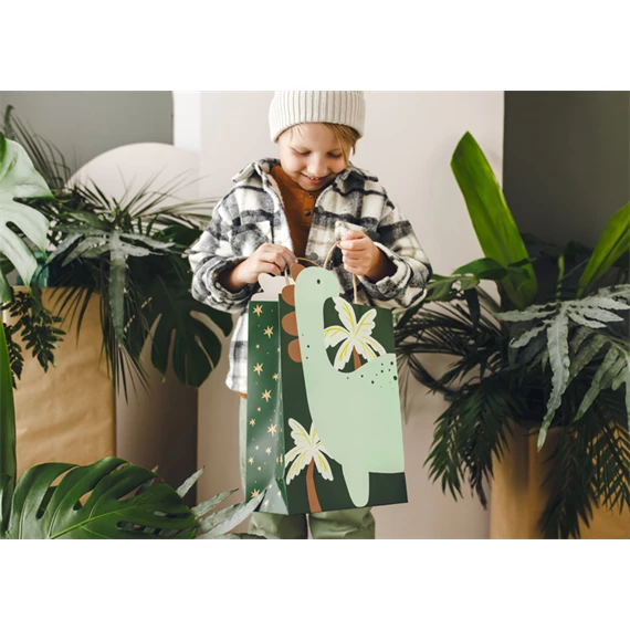 Ajándéktasak dinoszaurusz, 10x24x37 cm, vegyes