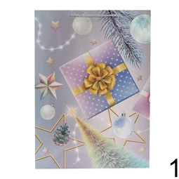 Ajándéktasak karácsonyi motívumokkal, glitteres 40x55x15 cm