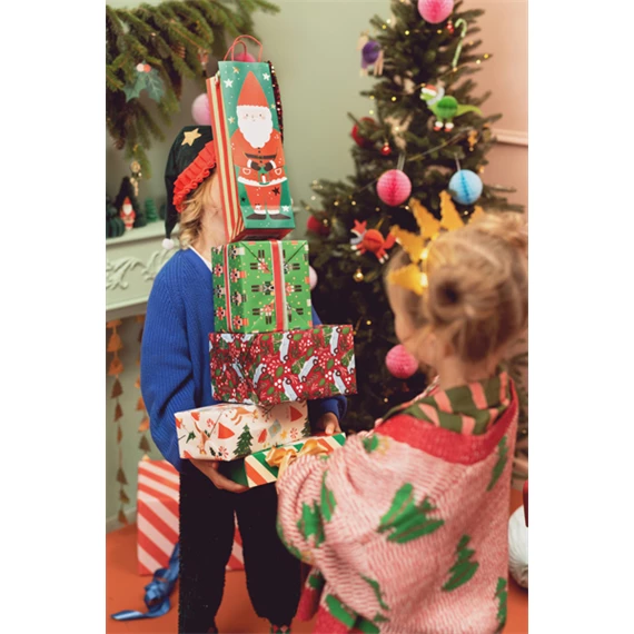 Ajándéktasak mikulás 11x36x10 cm mix