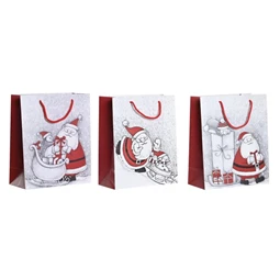 Ajándéktasak mikulással 18x10x23 cm 3 féle