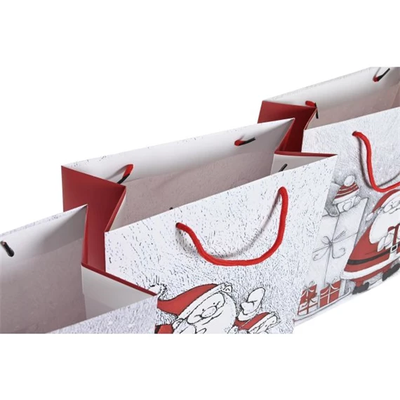 Ajándéktasak mikulással 18x10x23 cm 3 féle