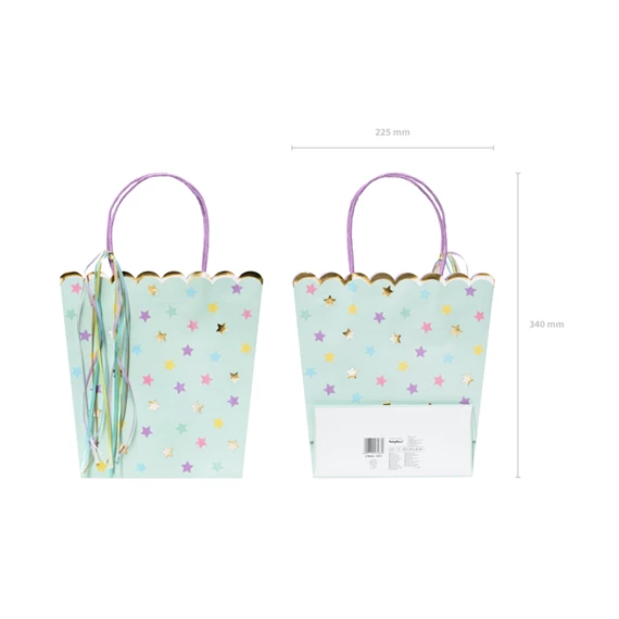 Ajándéktasakok csillagok, mix, 22x23x8 cm