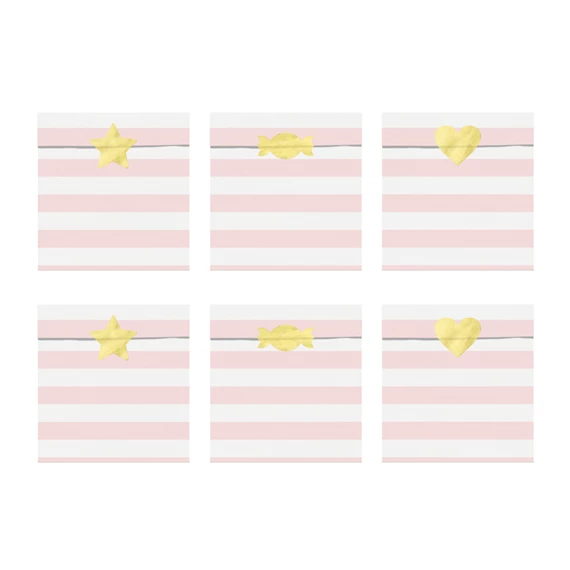 Ajándéktasakok yummy, világos rózsaszín, 13x14 cm S/6