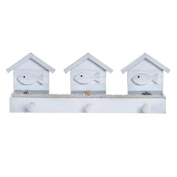 Akasztó falra kötéllel házak 36x5x13 cm