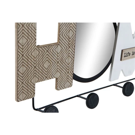 Akasztó falra "Home" és "Love" felirattal, tükörrel 45x5x21 cm 2 féle