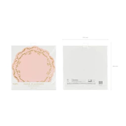 Alátét arany díszítéssel, púderrózsaszín, átmérő 35,5 cm S/6