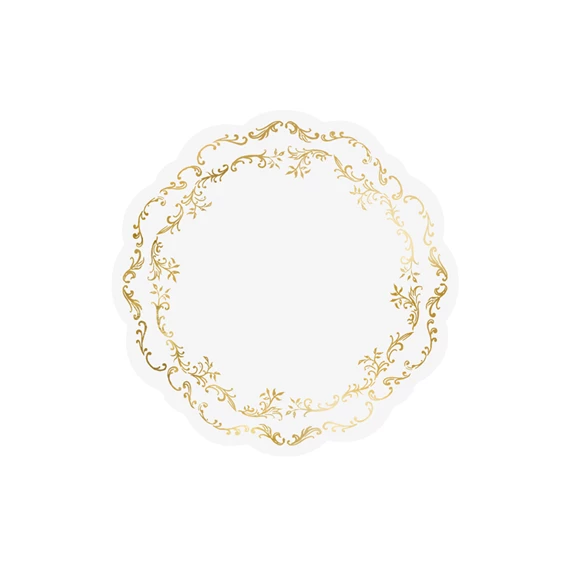Alátétek arany díszítéssel, fehér, 35,5 cm S/6