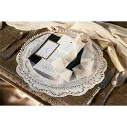 Alátétek arany díszítéssel, fehér, 35,5 cm S/6