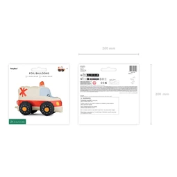 Álló lufi mentőautó fólia 68x48 cm többszínű