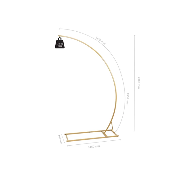 Állvány acélból arany színben 135 x 230 cm