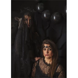 Arc dekoráció kristályok fekete 14,5x5,5 cm