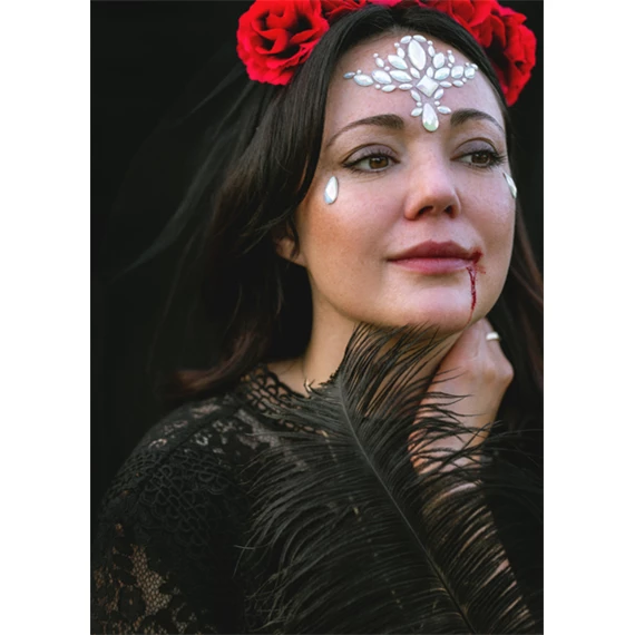 Arc dekorációs kristályok, világít a sötétben, 9,5x8,5 cm