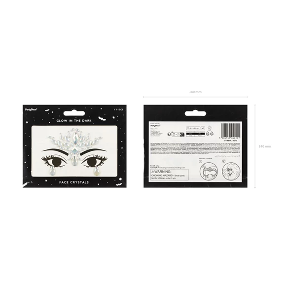 Arc dekorációs kristályok, világít a sötétben, 9,5x8,5 cm