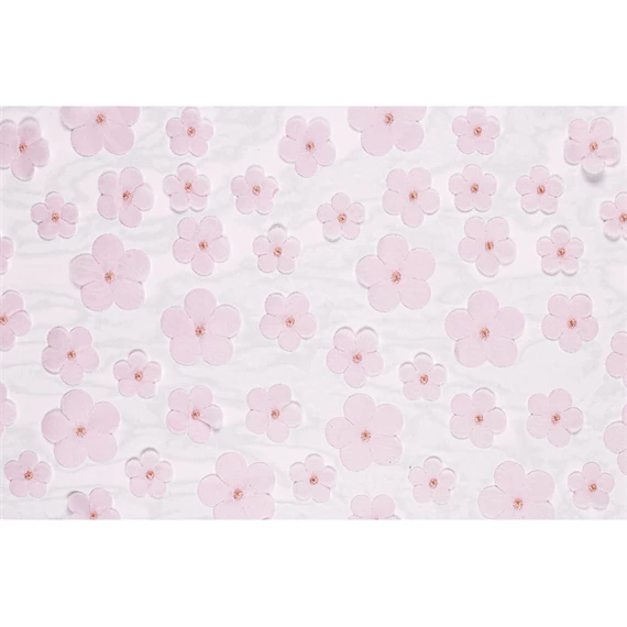 Asztali futó virágokkal világos rózsaszín 26 x 500 cm