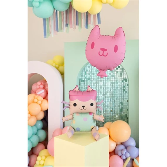 Baba doboz és macska fólia lufik, 43x46 cm és 35x37 cm, mix S/2