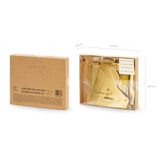 Banner ábécé arany 14 cm S/63