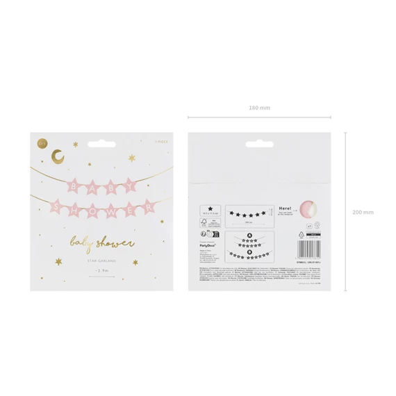 Banner baby shower 290x16,5 cm világos rózsaszín
