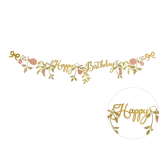 Banner boldog születésnapot virágokkal, 1,3 m