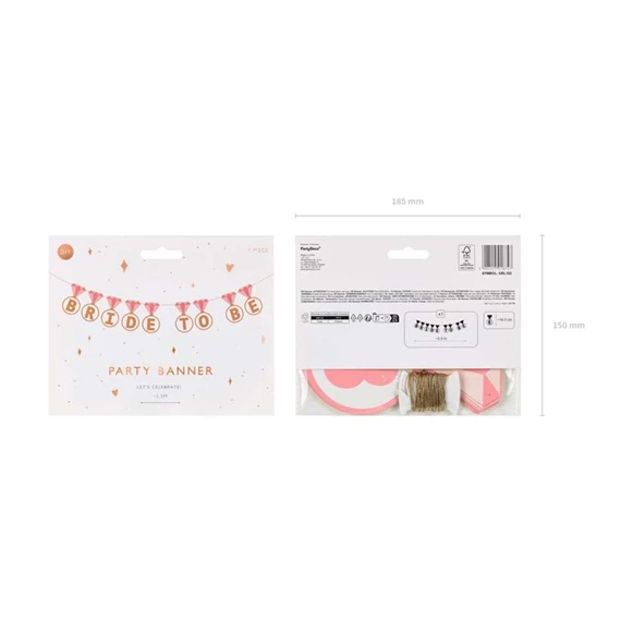 Banner gyűrűk menyasszony lesz felirattal, 2.5 m