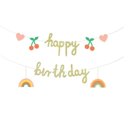 Banner happy birthday mix 100x18 cm