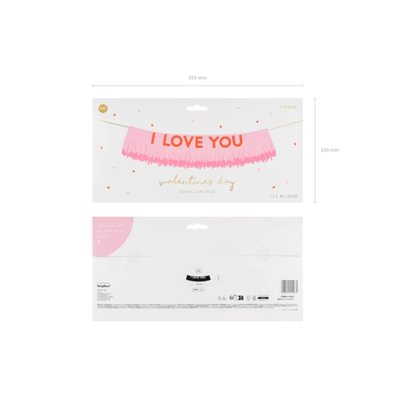 Banner szeretlek 150x30 cm mix