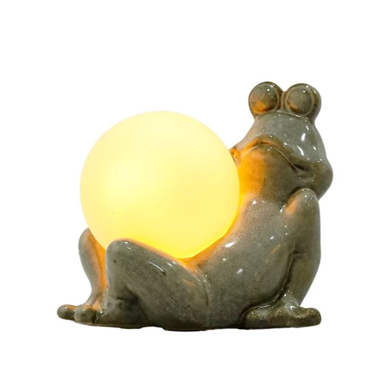 Béka LED-es gömbbel fekvő 13,5x10x11,5 cm