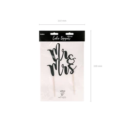 Betűző Mr&Mrs papír 25,5cm fekete