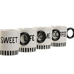 Bögre felirattal 380 ml 13,5x8,5x10 cm 4 féle