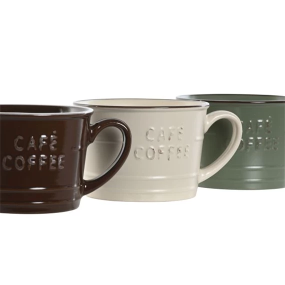 Bögre felirattal 420 ml 14x11x7,5 cm 3 féle