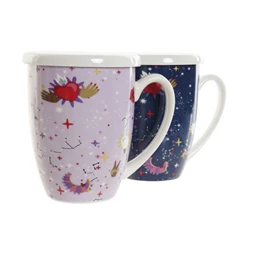 Bögre teás 12x8,3x11 cm 380 ml 2 féle