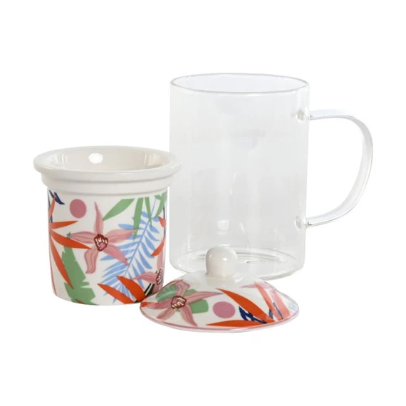 Bögre teás 12x8x15 cm 300 ml 3 féle