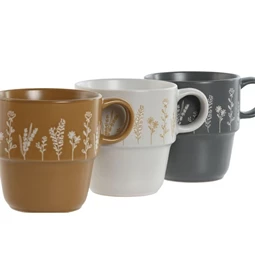 Bögre virág mintás 400 ml 12,5x9,5x10 cm 3 féle