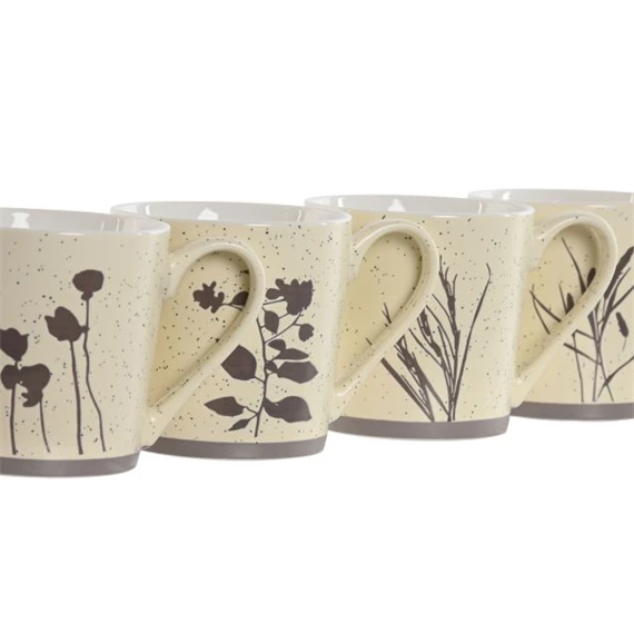 Bögre virág mintás 400 ml 13x9,5x9 cm 4 féle