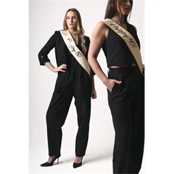 Szalag Happy 18 felirattal, krém, 76 cm