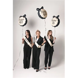 Szalag Happy 40 felirattal, krém, 76 cm