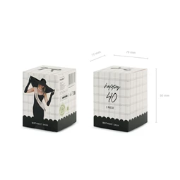 Szalag Happy 40 felirattal, krém, 76 cm