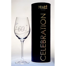 Boros pohár "Celebration 60 yr" felirattal, Swarovski kristállyal 360 ml 22,5x8 cm
