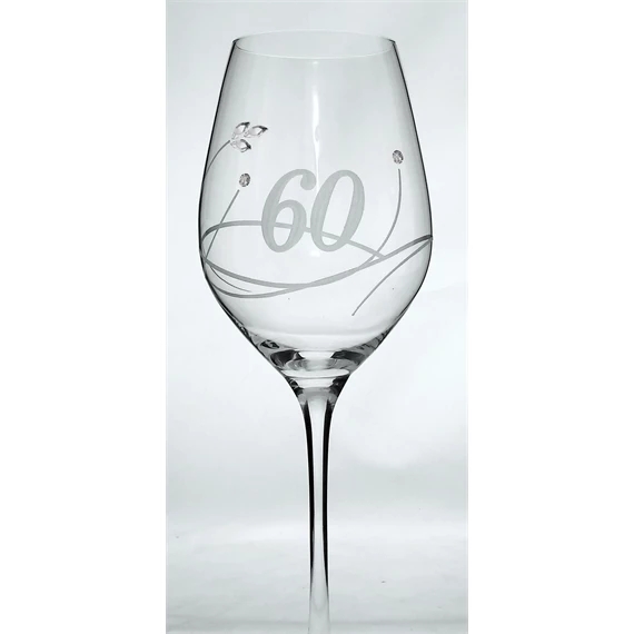 Boros pohár "Celebration 60 yr" felirattal, Swarovski kristállyal 360 ml 22,5x8 cm