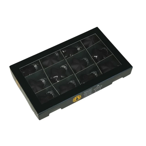 Csillag 4 cm black S/12