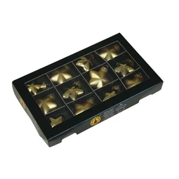Csillag 4 cm bright gold combi S/12