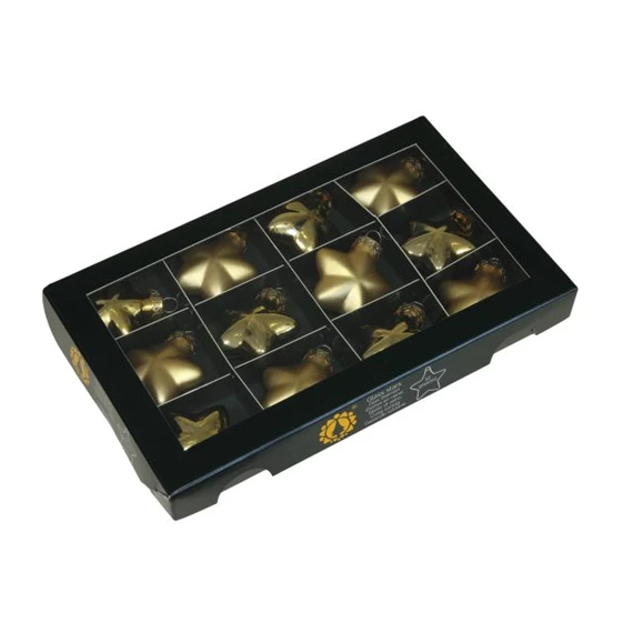 Csillag 4 cm bright gold combi S/12
