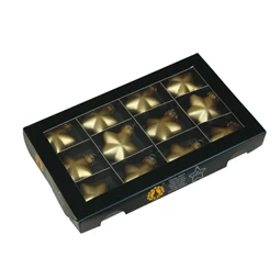 Csillag 4 cm bright gold mat S/12