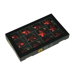 Csillag 4 cm dark red combi S/12