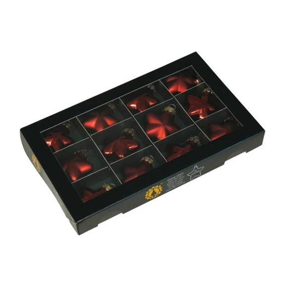Csillag 4 cm dark red combi S/12