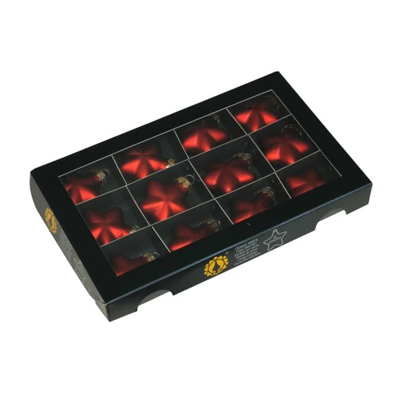 Csillag 4 cm red mat S/12