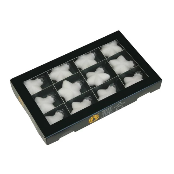 Csillag 4 cm white satin S/12