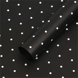 Csomagolópapír pöttyös, vízálló fólia 58x58 cm S/20