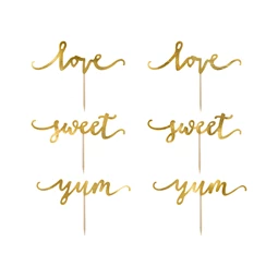 Cupcake dísz feliratok arany 13 cm S/6